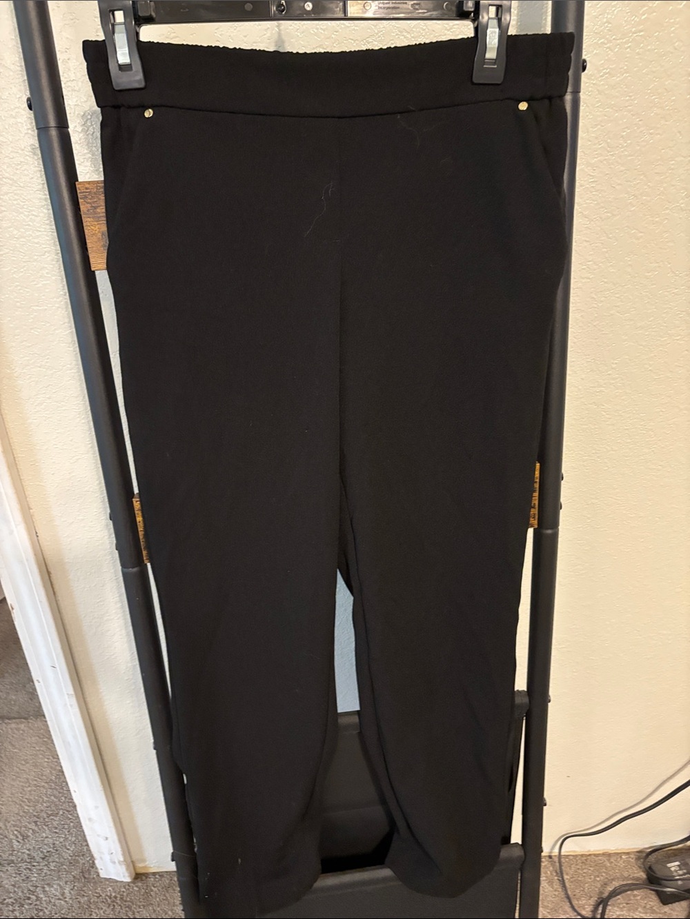 Anne Klein Black Skinny Pants with Gold Accents
